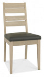 Oakham Scandi Oak Chair - Dark Grey Bonded Leather (Pair)