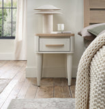 Bentley Designs Larsen Scandi Oak & Soft Grey 1 Drawer Nightstand