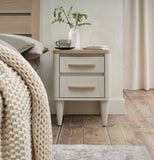 Bentley Designs Larsen Scandi Oak & Soft Grey 2 Drawer Nightstand