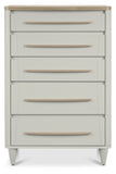 Bentley Designs Larsen Scandi Oak & Soft Grey 5 Drawer Chest