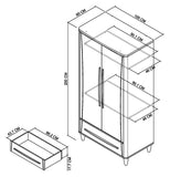 Bentley Designs Larsen Scandi Oak & Soft Grey Double Wardrobe