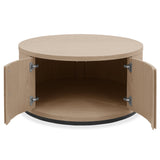 Bentley Designs Vega Scandi Oak & Peppercorn Round Coffee Table