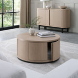 Bentley Designs Vega Scandi Oak & Peppercorn Round Coffee Table