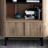 Bentley Designs Vega Grey Oiled Oak & Peppercorn Display Unit