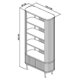 Bentley Designs Vega Grey Oiled Oak & Peppercorn Display Unit