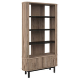 Bentley Designs Vega Grey Oiled Oak & Peppercorn Display Unit