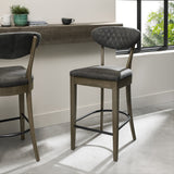 Bentley Designs Ellipse Fumed Oak Upholstered Bar Stools (Pair)