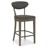 Bentley Designs Ellipse Fumed Oak Upholstered Bar Stools (Pair)