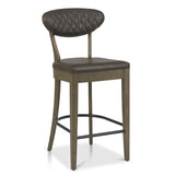 Bentley Designs Ellipse Fumed Oak Upholstered Bar Stools (Pair)