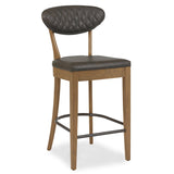 Bentley Designs Ellipse Rustic Oak Upholstered Bar Stools (Pair)