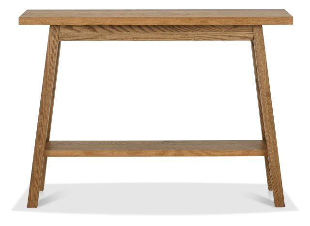 Camden Rustic Oak Console Table With Shelf