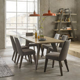 Bentley Designs Cadell Aged Oak 6 Seater Dining Table & 6 Upholstered Chairs
