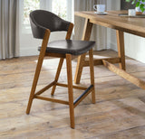 Bentley Designs Camden Rustic Oak Upholstered Bar Stool (Single)