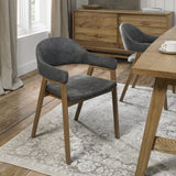 Bentley Designs Camden Rustic Oak Upholstered Arm Chairs (Pair)