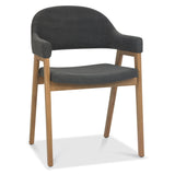 Bentley Designs Camden Rustic Oak Upholstered Arm Chairs (Pair)