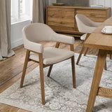 Bentley Designs Camden Rustic Oak Upholstered Arm Chairs (Pair)
