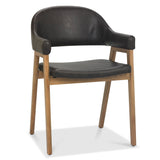 Bentley Designs Camden Rustic Oak Upholstered Arm Chairs (Pair)