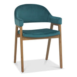 Bentley Designs Camden Rustic Oak Upholstered Arm Chairs (Pair)