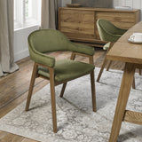 Bentley Designs Camden Rustic Oak Upholstered Arm Chairs (Pair)
