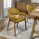 Bentley Designs Camden Rustic Oak Upholstered Arm Chairs (Pair)
