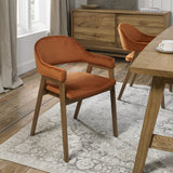 Bentley Designs Camden Rustic Oak Upholstered Arm Chairs (Pair)