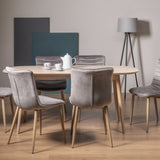 Bentley Designs Dansk Scandi Oak 6 Seater Dining Table & 6 Eriksen Chairs