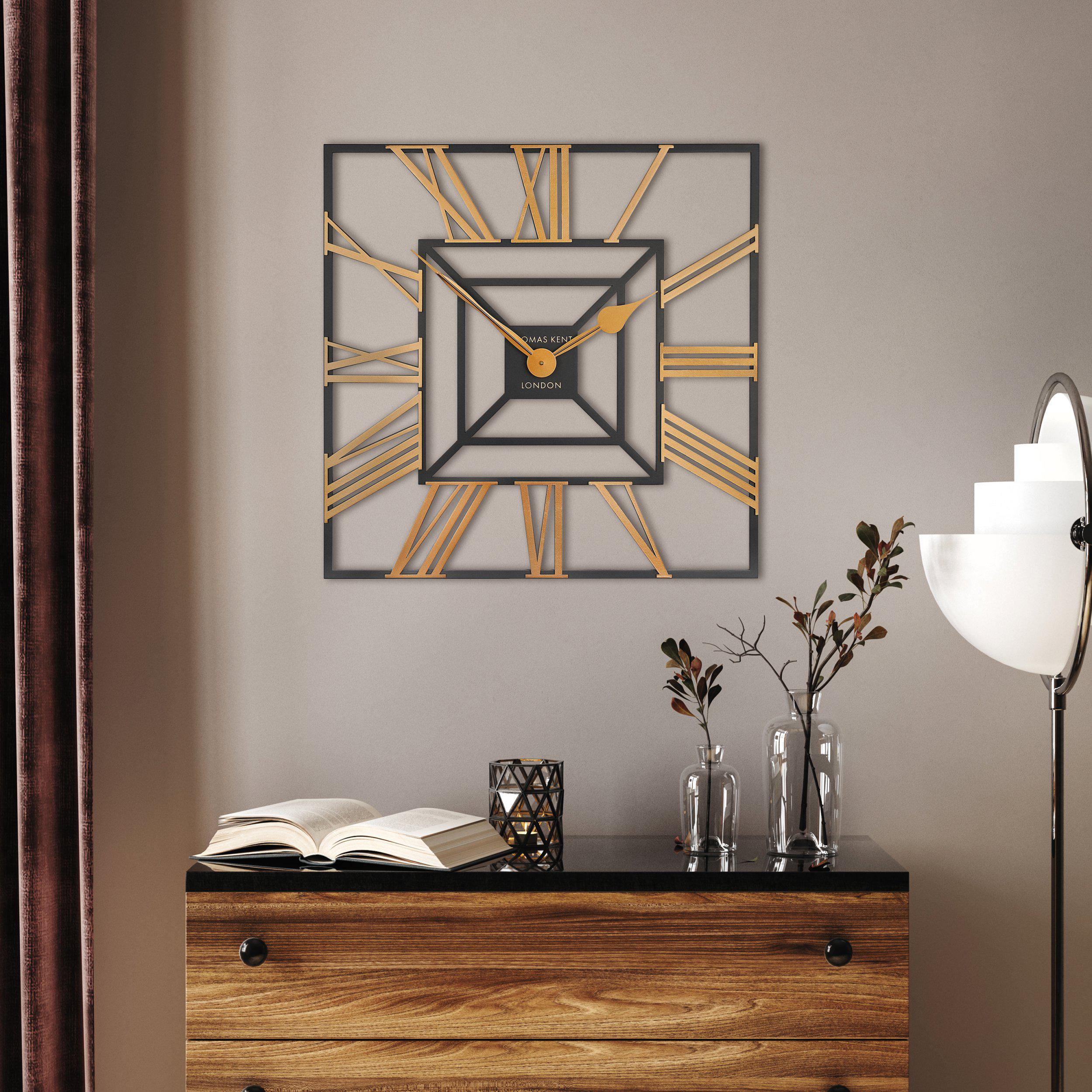 Thomas Kent Evening Star Square Brass Wall Clock Taylors on the High