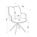 Bentley Designs Rowan 360° Self Returning Swivel Dining Chair