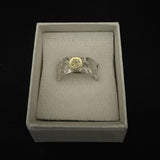 Malcolm Appleby Flowers Ring with 18ct Accent - Size O.5