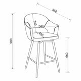 Bentley Designs Hanson Return Swivel Bar Stool (Single)
