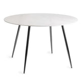 Bentley Designs Francesca White Gloss Marble Effect Sintered Stone 4 Seater Dining Table