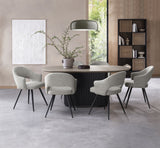Bentley Designs Jorge Grey Oval Round 6 Seater Dining Table