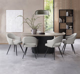 Bentley Designs Jorge Grey Oval Round 6 Seater Dining Table