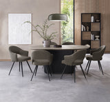Bentley Designs Jorge Grey Oval Round 6 Seater Dining Table