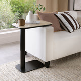 Bentley Designs Riley Beige Sintered Stone Adjustable Sofa Table