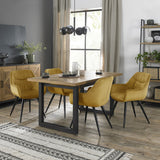 Bentley Designs Indus Rustic Oak 4-6 Dining Table & 4 Dali Chairs