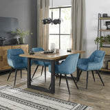 Bentley Designs Indus Rustic Oak 4-6 Dining Table & 4 Dali Chairs