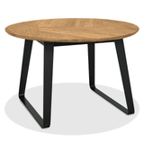 Emerson Rustic Oak & Peppercorn 4 Seater Circular Dining Table