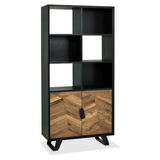 Emerson Rustic Oak & Peppercorn Display Cabinet