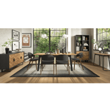 Emerson Rustic Oak & Peppercorn 6-8 Seater Extension Dining Table
