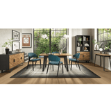 Emerson Rustic Oak & Peppercorn 4-6 Seater Extension Dining Table