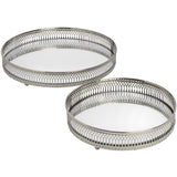 Set of Two Circular Nickle Trays