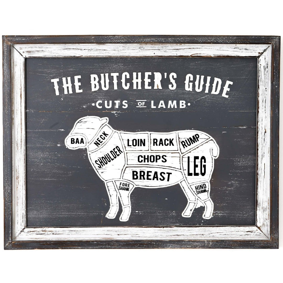 Butchers Cuts Lamb Wall Plaque | Taylors on the High Street