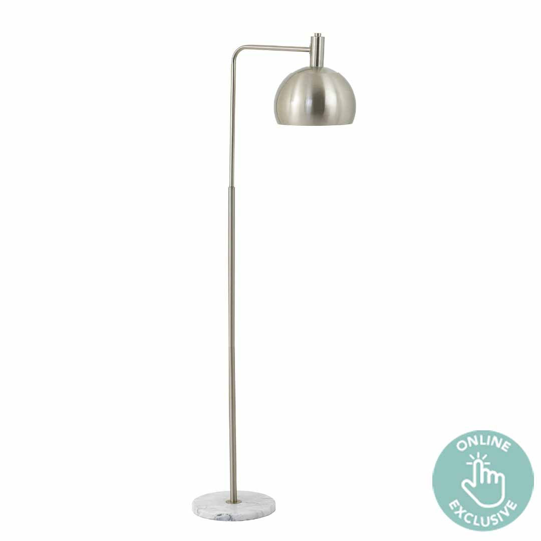 Marble and Silver Industrial Adjustable Floor Lamp | Taylors on the High Street