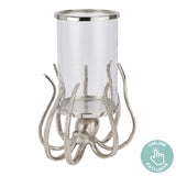 Large Silver Octopus Candle Hurricane Lantern | Taylors on the High Street