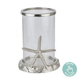 Silver Starfish Candle Hurricane Lantern