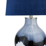 Ice Shadows Table Lamp With Navy Blue Lampshade