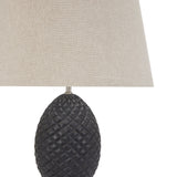 Delaney Grey Pineapple  Lamp With Linen Shade