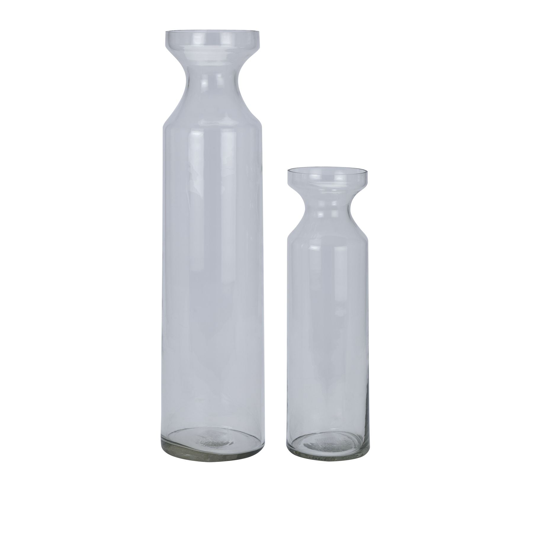 Clear Glass Tall Fluted Vase
