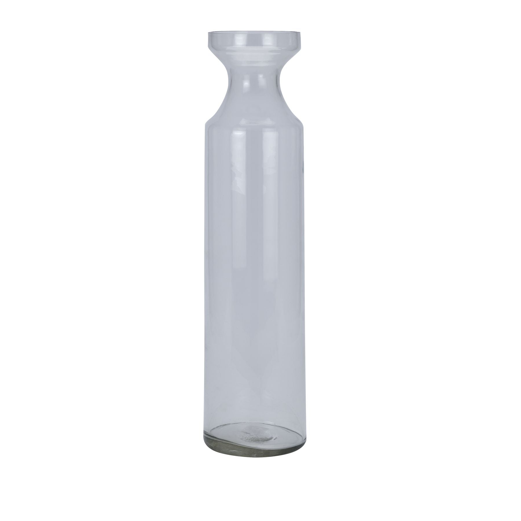 Clear Glass Tall Fluted Vase